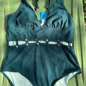 Elegant Teal One-Piece Swimsuit